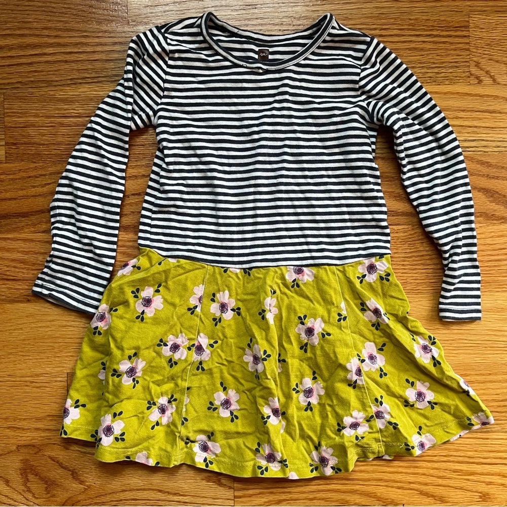 Tea Collection striped and floral dress size 5